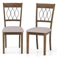 thumbnail image 1 of Giantex Farmhouse Dining Chairs Set of 2, Modern Kitchen Chairs w/Elegant Hollowed backrest, Upholstered Seat, Brown, 1 of 6