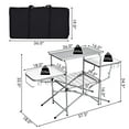 Giantex Folding Grill Table with 26'' Main Tabletop, Portable Aluminum