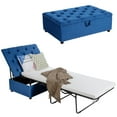 thumbnail image 1 of Giantex Folding Ottoman Sleeper Chair, Convertible Guest Sofa Lounge, Blue, 1 of 10