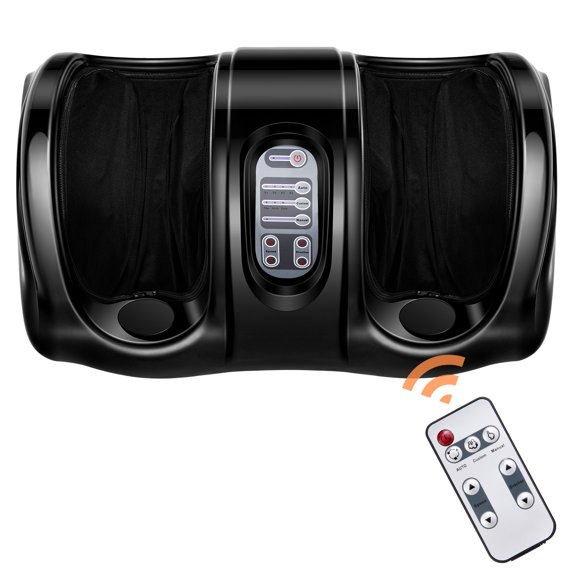 Giantex Foot Massager Machine, Electric Therapeutic Shiatsu Foot Calf Massager w/Kneading & Rolling for Foot & Ankle Pain, Black