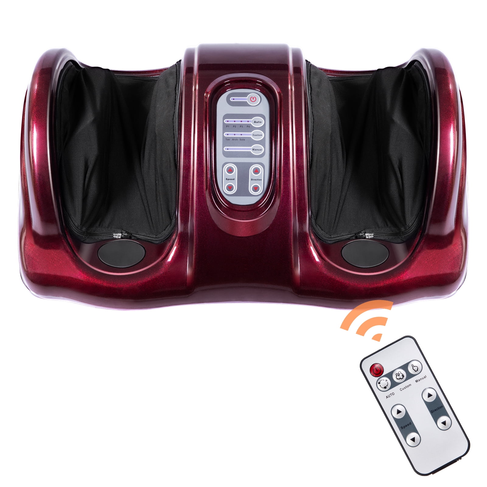 Giantex Foot Massager Machine, Electric Therapeutic Shiatsu Foot Calf Massager w/Kneading & Rolling for Foot & Ankle Pain, Burgundy
