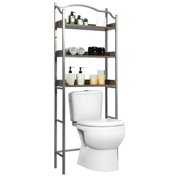 Giantex Freestanding Bathroom Rack, Over-The-Toilet Spacesaver w/Adjustable Shelves & Sturdy Metal Frame, Easy Assembly