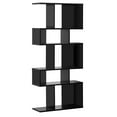 thumbnail image 1 of Giantex Freestanding Ladder Bookcase, 5 Cubes Corner Storage Bookshelf, 5-Layer Organizer Rack Display Cabinet, Black, 1 of 6