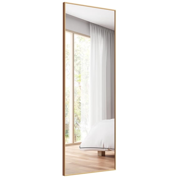 Giantex Full Length Mirror, 59inch Large Floor Rectangle Bedroom Mirror, Standing or Wall-Mounted Dressing Mirror