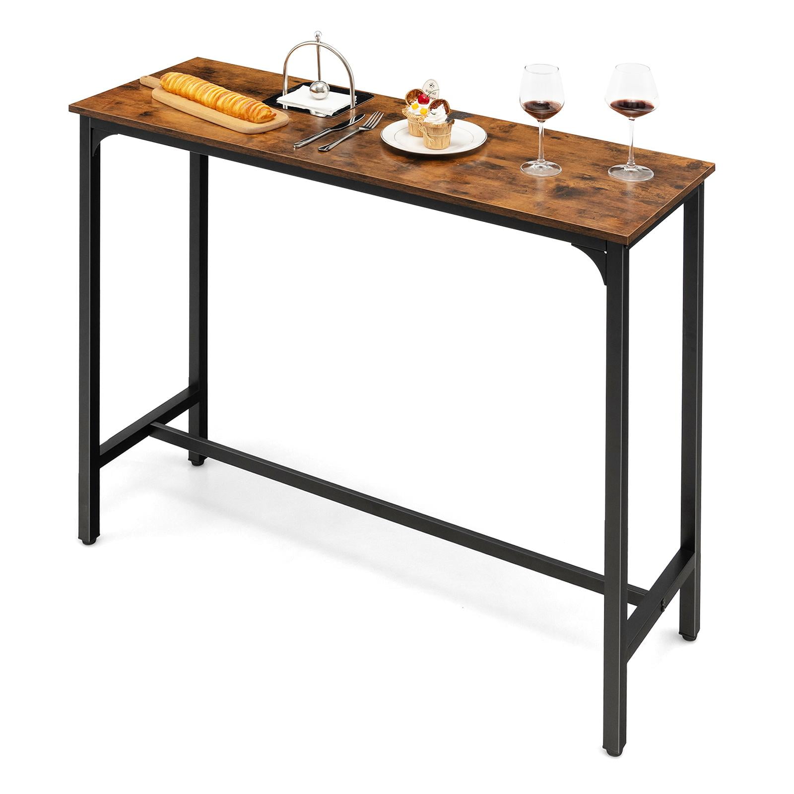 Giantex Industrial Living Room Pub Dining Table, Rustic Rectangular
