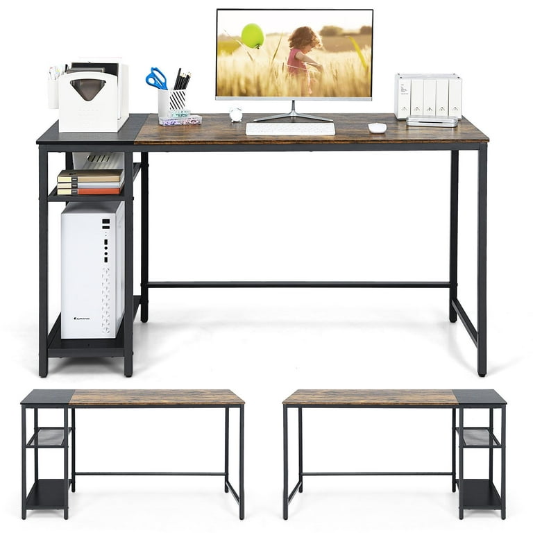 Huuger L Shaped Desk, 39 Inches Computer Desk with Reversible Storage  Shelves, Gaming Desk, Corner Desk Home Office Desks, Writing Desk Study  Desk