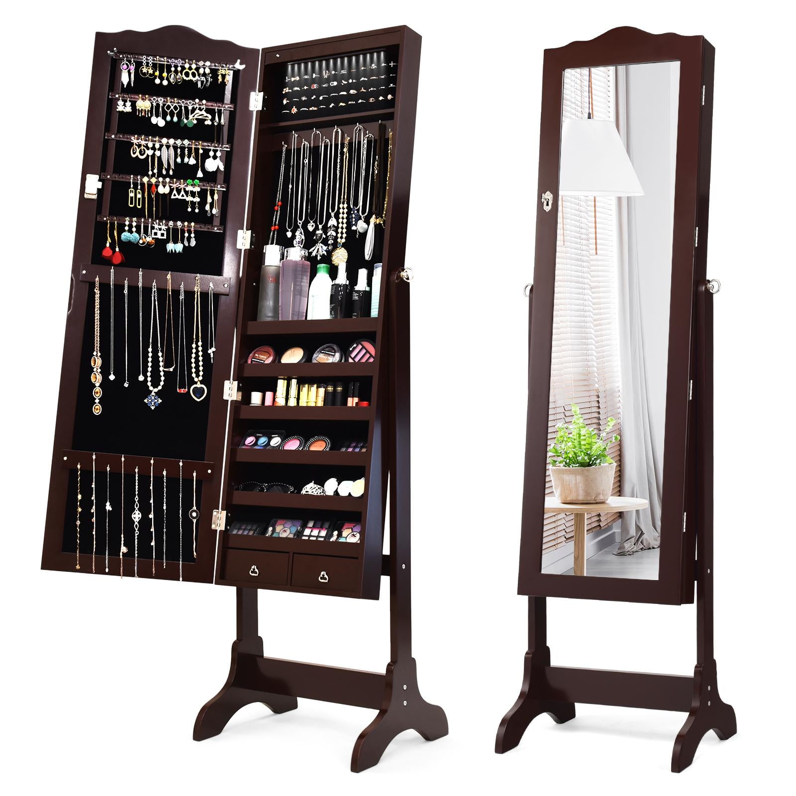 Giantex Jewelry Armoire Freestanding Jewelry Storage Organizer