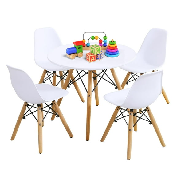 Giantex Kids Mid-Century Dining  Table & Chair Set, Kiddie-Sized Furniture Table Set for Toddler Children