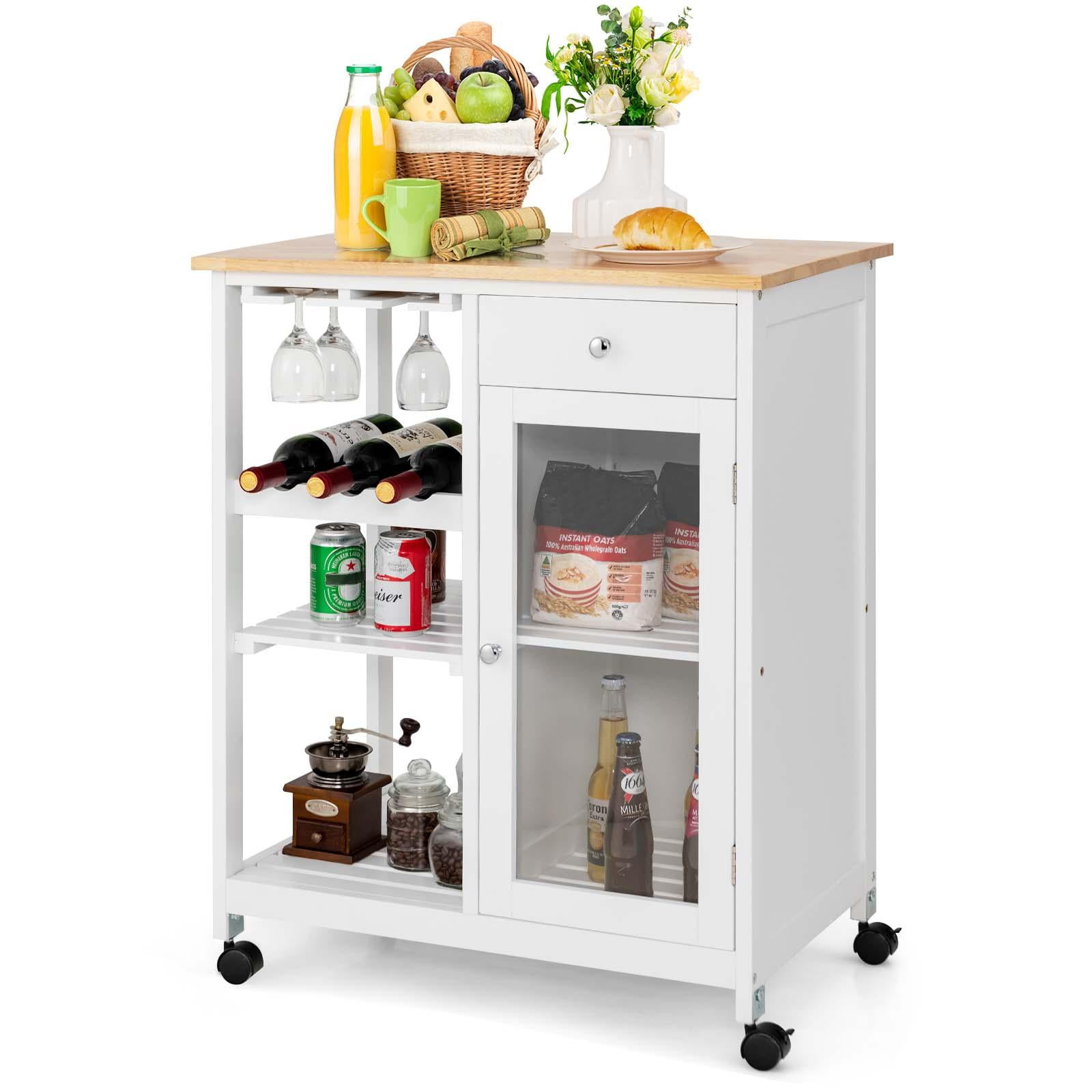 Giantex Kitchen Island Cart, Rolling Island on Wheels w/Storage