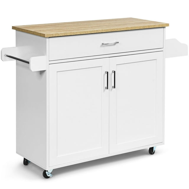 Giantex Kitchen Island Cart with Storage on Wheels, Spice Rack