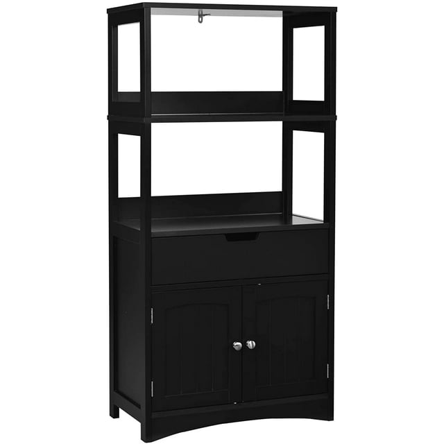 Giantex Large Bathroom Floor Freestanding Multipurpose Storage with Drawer, 2 Open