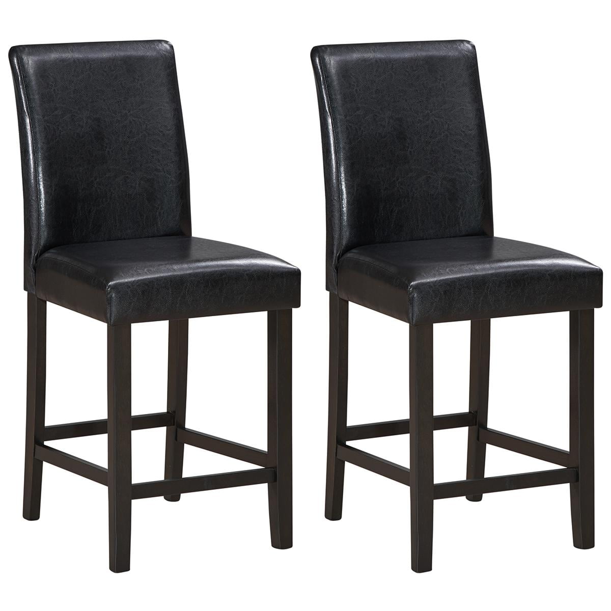 Giantex Leather Dining Chair Counter Height Bar Stools Set of 2