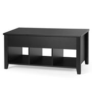 Giantex Lift Top Coffee Table, Wood Home Living Room Modern Lift Top Storage Coffee Table, Black