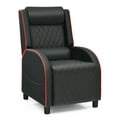 thumbnail image 1 of Giantex Massage Gaming Recliner Chair, PU Ergonomic Single Sofa w/Headrest, Lumbar Support, Racing Style, Reclining Home Theater Seating, Red, 1 of 8