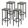 thumbnail image 1 of Giantex Metal Bar Stools, Backless Barstools w/Footrest, Industrial  Breakfast Bar Dining Chairs, Gray, 1 of 8
