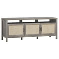 thumbnail image 1 of Giantex Mid-Century TV Stand, Entertainment Center w/3 Rattan Doors & Interior Adjustable Storage Shelves, Grey Oak, 1 of 6