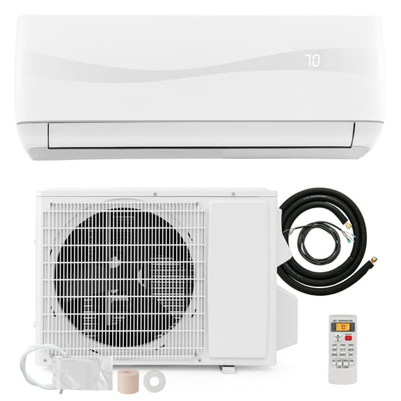 Giantex Mini Split AC, 9000 BTU Inverter Air Conditioner & Heater, AC Unit with Installation Kit, Cools up to 450 sq. Ft