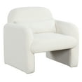 thumbnail image 1 of Giantex Modern Accent Chair, Fabric Upholstered Armchair w/Waist Pillow, Comfy Reading Single Sofa, White, 1 of 6
