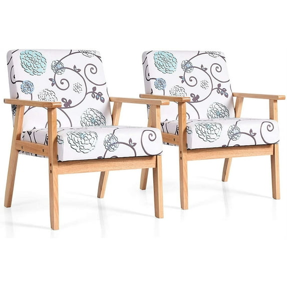 Giantex Modern Upholstered Loveseat, Fabric Loveseat Sofa Recliner Couch Wooden 2-Seat Armchair, Accent Chair for Home and Office