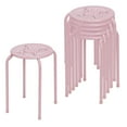 thumbnail image 1 of Giantex Multipurpose Stool Chairs, Metal Stool w/Dome, Stackable Backless Kitchen Stool for Indoor Outdoor Use, Pink, 1 of 6