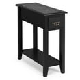 thumbnail image 1 of Giantex Narrow End Table, Slim Side Table w/Drawer, ightstand Bedside Table for Small Spaces, (1, Black), 1 of 8