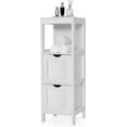 thumbnail image 1 of Giantex Narrow Storage Bathroom Cabinet, Freestanding Floor Cabinet w/2 Removable Drawers, White, 1 of 8
