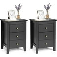 thumbnail image 1 of Giantex Nightstand, Side Table with 3 Drawers, Bedroom Side Storage Cabinet Wooden End Table Accent Table Solid Wood Legs, 1 of 5