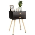 thumbnail image 1 of Giantex Nightstand W/2 Drawers, End Side Table w/Natural Legs for Small Spaces(1, Espresso), 1 of 6