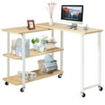 thumbnail image 1 of Giantex Patented Rotating Couch Side Table, L-Shaped Sofa End Table, Moveable Laptop Table for Home Office, Natural, 1 of 6
