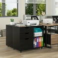 thumbnail image 1 of Giantex Rolling File Cabinet, Lateral Filing Cabinet w/Open Storage Shelves, Under Desk Storage Organizer, Mobile Printer Stand, Black, 1 of 8