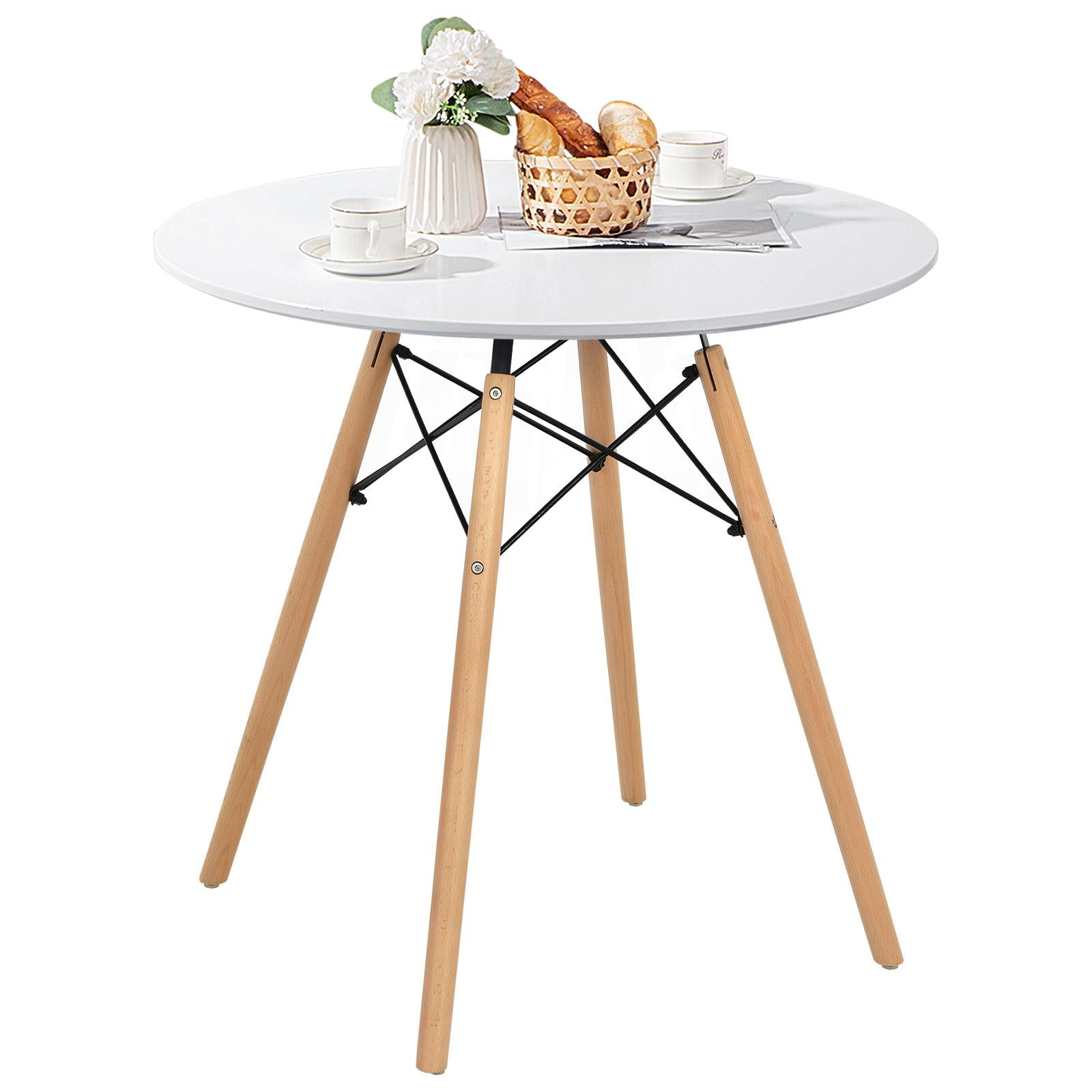 Giantex Circle Dinner Top Round Dining Room Table, Modern Kitchen Table ...