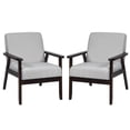 thumbnail image 1 of Giantex Mid-Century Modern Accent Chair, Light Gray, (Set of 2), 1 of 8