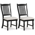 thumbnail image 1 of Giantex Set of 2 Dining Room Chairs w/Solid Wood Legs & Padded Seat Cushions, Black, 1 of 6