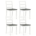 thumbnail image 1 of Giantex Set of 4 Dining Chairs, Space-Saving Armless Chairs w/Solid Rubber Wood Legs,  Ladder Back Side Chairs, Gray, 1 of 1