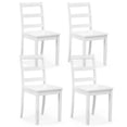 thumbnail image 1 of Giantex Set of 4 Dining Chairs, Space-Saving Armless Chairs w/Solid Rubber Wood Legs,  Ladder Back Side Chairs, White, 1 of 1