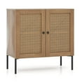 thumbnail image 1 of Giantex Sideboard Buffet Cabinet, Kitchen Storage Cabinet w/ Rattan Decorated Doors,Cupboard Console Table(Oak, 1), 1 of 8