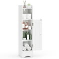 thumbnail image 1 of Giantex Small Bathroom Storage Cabinet, Corner Floor Cabinet w/Door & Adjustable Shelves, Narrow Toilet Paper Holder, Slim Storage Organizer, White, 1 of 9