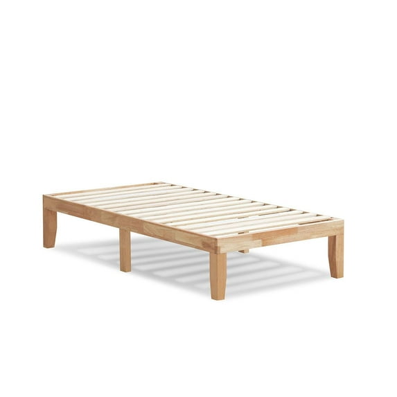 Giantex Solid Wood Platform Bed Frame, Mattress Foundation w/Wooden Slats Support, Rubber Wood Bed Base, No Box Spring Needed, Easy Assembly, Natural
