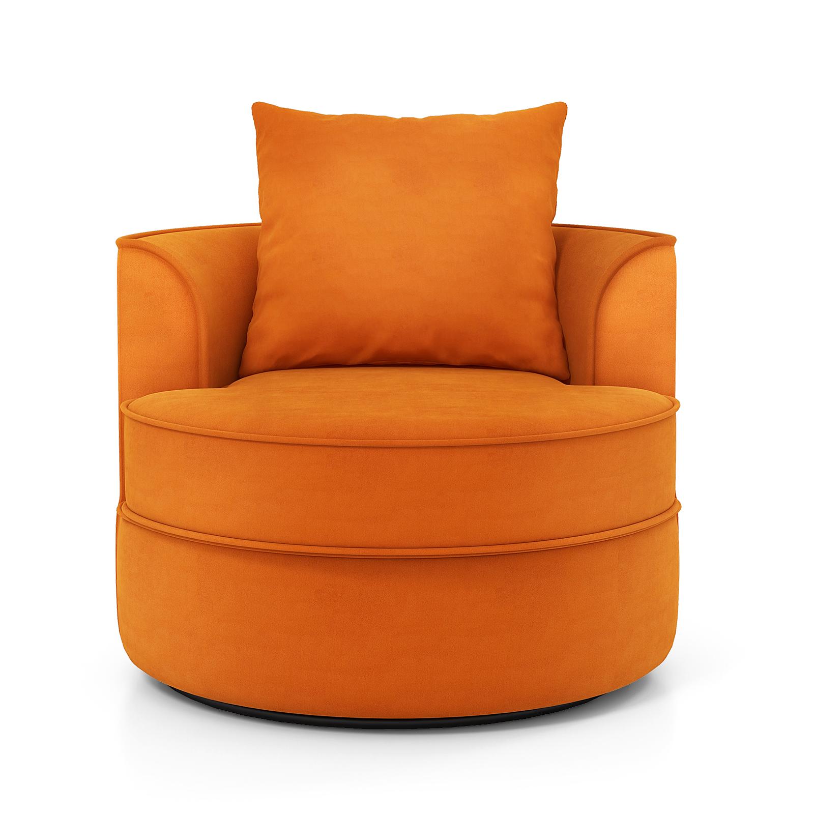 Giantex Swivel Chair, No Assembly Lint Fabric Accent Sofa Armchair