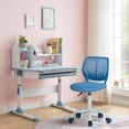 thumbnail image 1 of Giantex Swivel Office Desk Chair, Small Armless Task Chair with Hollow-out Back, Upholstered Mesh Seat, Sturdy Construction, Height Adjustable Computer Chair for Study, 1 of 10