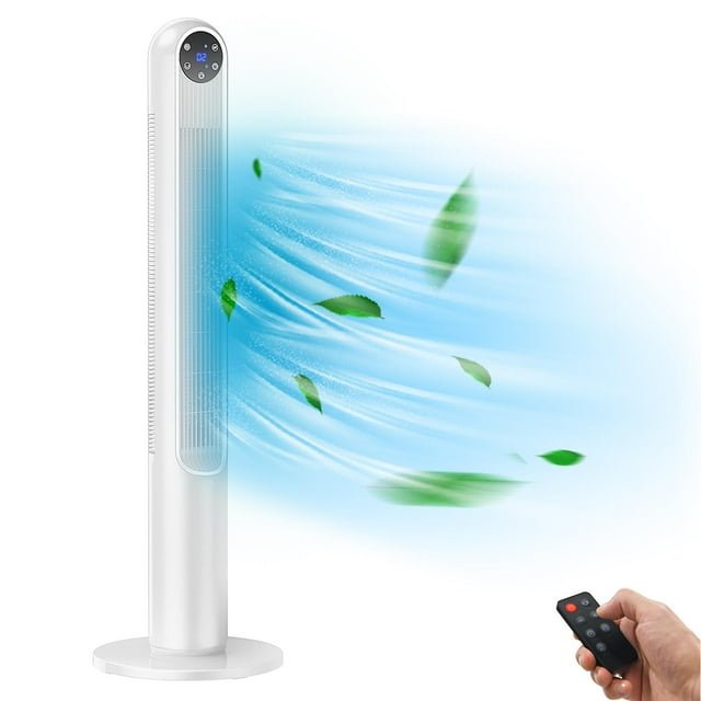 Giantex Tower Fan with Remote Control, Quiet Cooling Fan w/3 Wind Modes
