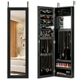 thumbnail image 1 of Giantex Wall Door Mounted Mirrored Jewelry Cabinet Jewelry Armoire Storage Organizer with Full Length Mirror Jewelry Cabinets (Black), 1 of 9