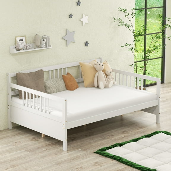 Giantex Wood Daybed Frame Full Size, Sofa Bed Frame w/Wooden Slats Support, No Box Spring Needed