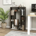 thumbnail image 1 of Giantex Wood Geometric Bookshelf, Freestanding Open Bookcase w/7 Cubes, Storage Display Rack for Home Office, Gray, 1 of 8