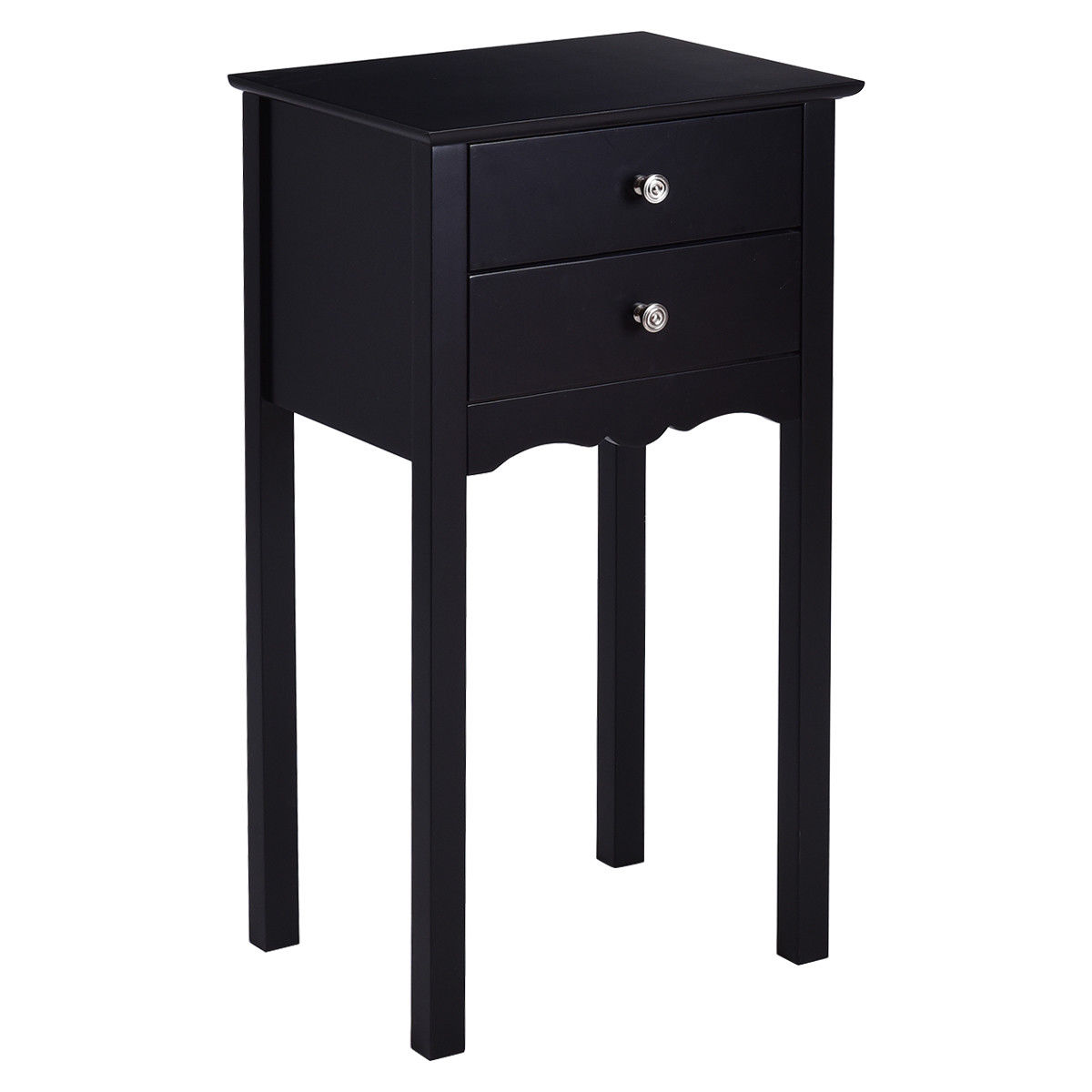 Giantex Wood Nightstand, End Table with Storage Cabinet and Drawer, Side Table Accent Table for Bedroom, Living Room, Hallway, Entryway, Closets - image 1 of 8