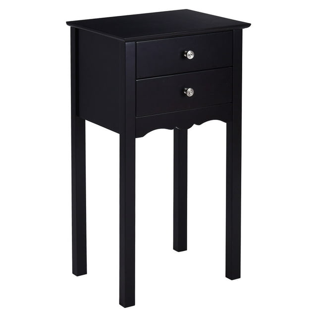 Giantex Wood Nightstand, End Table with Storage Cabinet and Drawer, Side Table Accent Table for Bedroom, Living Room, Hallway, Entryway, Closets