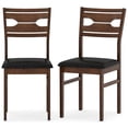 thumbnail image 1 of Giantex Wooden Dining Chair Set of 2, PU Leather Upholstered Kitchen Armless Chairs w/Padded Seat, Mid-Century Modern Chairs, 1 of 6