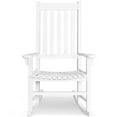 thumbnail image 1 of Giantex Wooden Rocking Chair, Slatted High Back Wood Rocker, White, 1 of 10