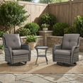 thumbnail image 1 of Giantfurnni 3 Piece Wicker Swivel Rocking Patio Chair Set, 2 High Back Rattan Rockers with Side Table for Porch & Backyard, 1 of 9