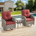 thumbnail image 1 of Giantfurnni 3PCS Patio Wicker Furniture Set Outdoor Rattan Swivel Rocking Chairs with Side Table Outdoor Glider Rocker Bistro Set with Cushions, 1 of 10